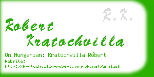 robert kratochvilla business card