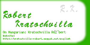 robert kratochvilla business card